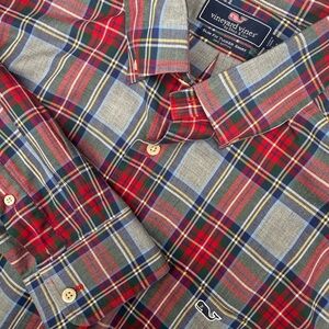 Vineyard Vines Men’s Plaid  Slim Fit Tucker Shirt 100% Cotton Size L Classic